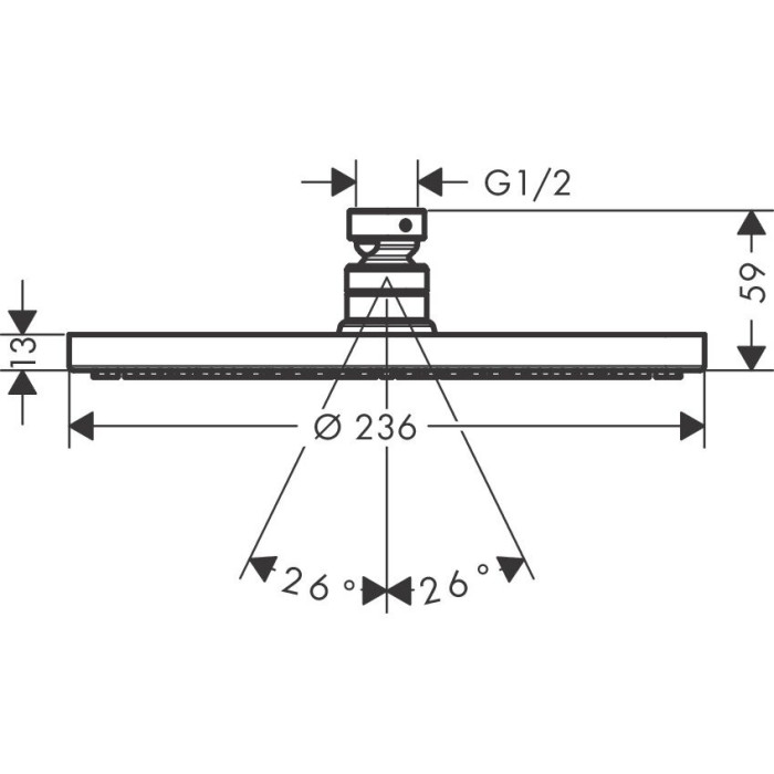 Stacionāra dušas galva HANSGROHE Raindance S 240 1jet, 27623700