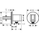 Seinale paigaldatav termostaatdušikomplekt HANSGROHE SET1
