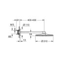 Стационарная душевая лейка с держателем GROHE Rainshower SmartActive 310 мм 2jet, 26475DC0
