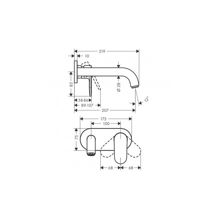 Смеситель для умывальника HANSGROHE Vernis Blend, 71576670