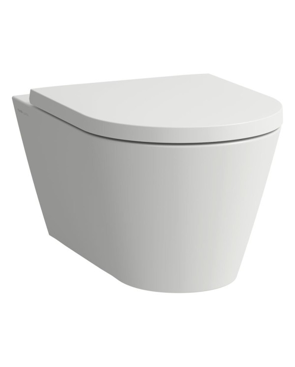Pakabinamas unitazas Kartell by LAUFEN Rimless su SoftClose dangčiu, balta-matinė