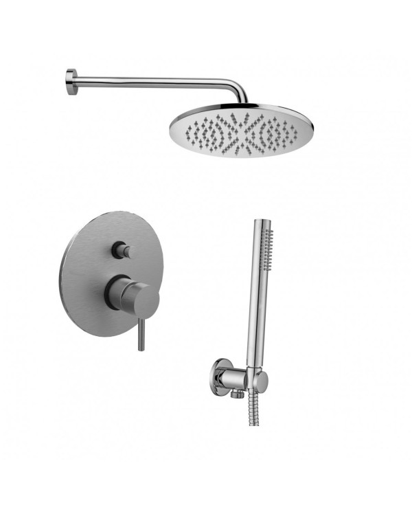 Пристенная душевая система PAFFONI Light (никель), LIG015ST+ZSOF034ST+ZSOF074ST+ZDUP094ST