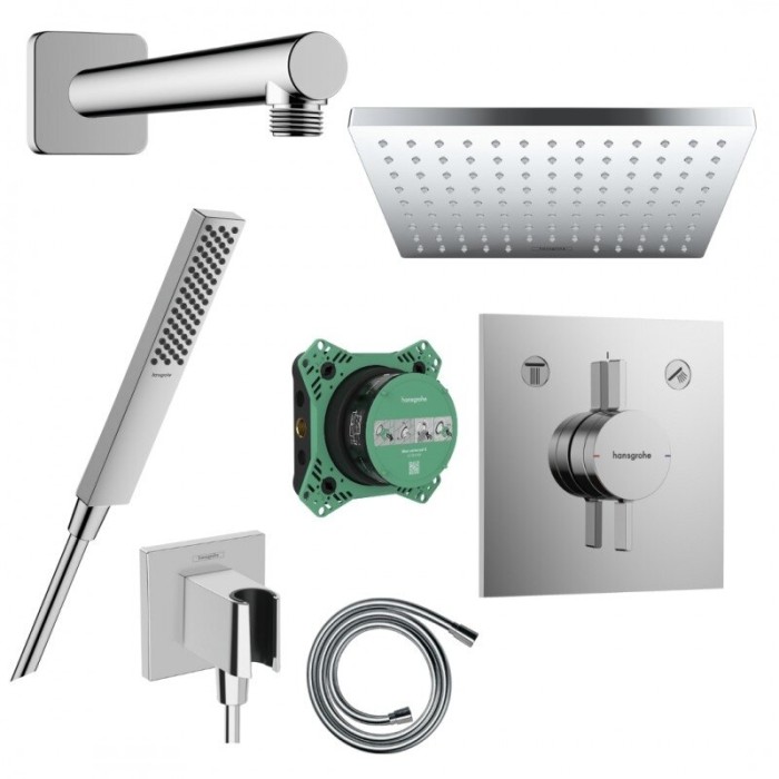 Pirmssienas termostata dušas komplekts HANSGROHE Pulsify E, HANSG8-1