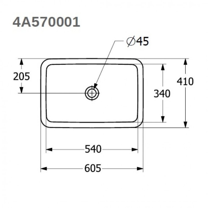 Under-countertop washbasin VILLEROY & BOSH Loop & Friends 540 x 340 mm, 4A570101