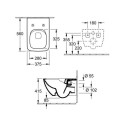 Suspended toilet VILLEROY & BOCH Collaro Direct Flush WC with Soft-close cover Ceramic plus coating, 4626HSR1