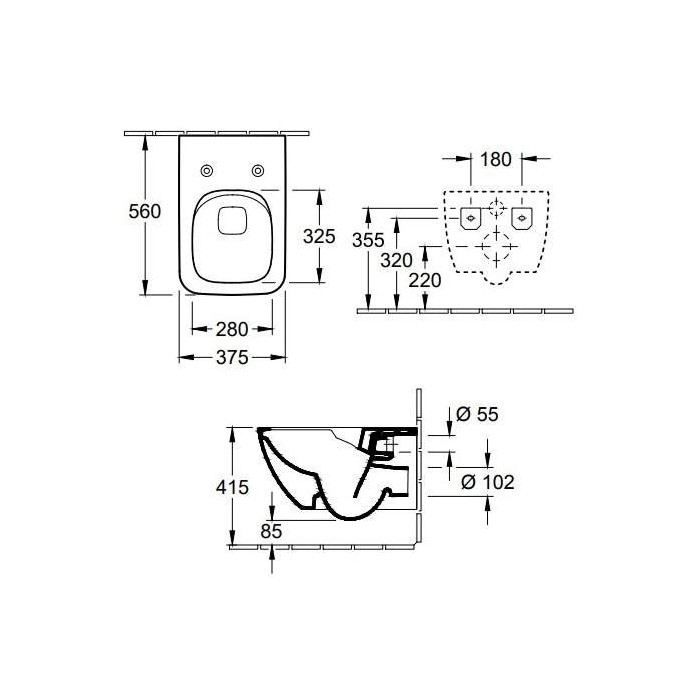 Подвесной унитаз VILLEROY & BOCH Collaro Direct Flush WC с крышкой Soft-close Керамика плюс покрытие, 4626HSR1