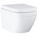 Peatatud WC GROHE Euro Ceramic Rimless Compact istmega softclosing katetest