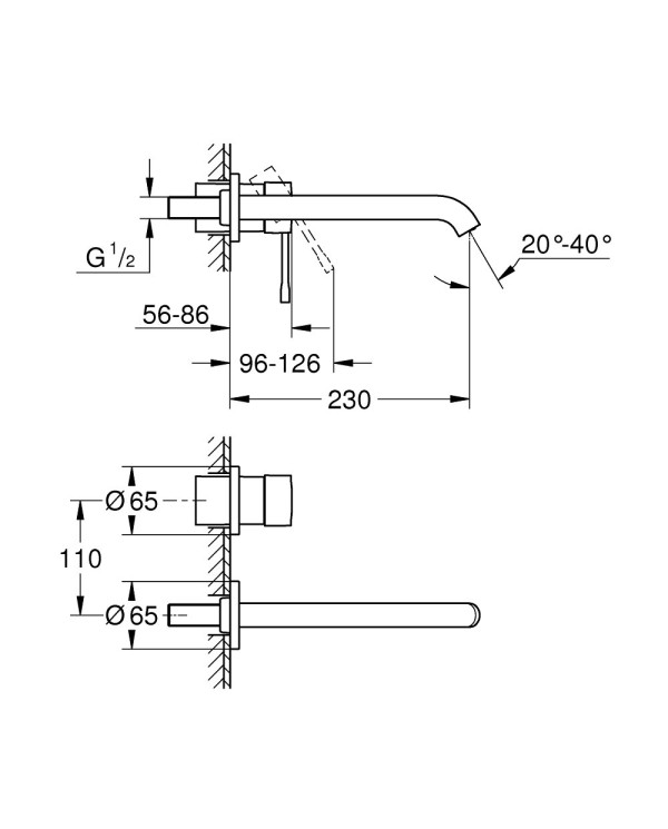 Potinkinis maišytuvas praustuvui GROHE Essence 230 mm, 29193DC1