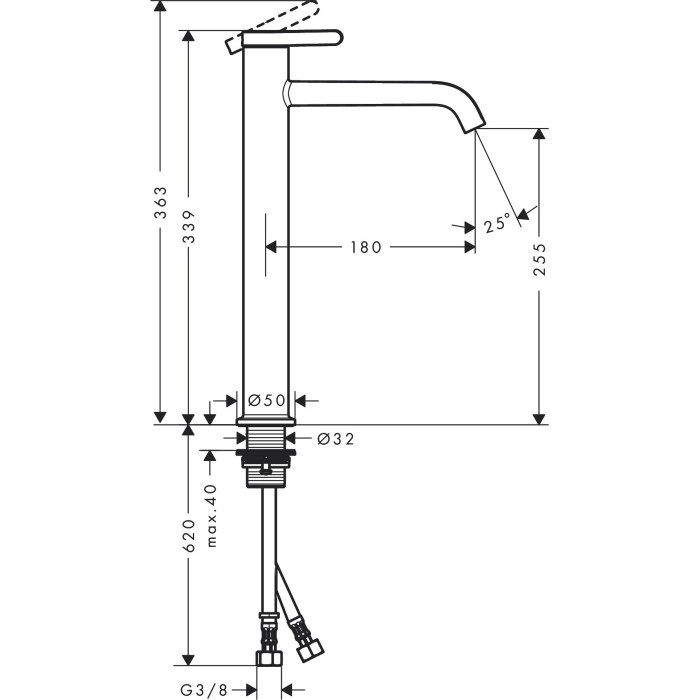 Praustuvo maišytuvas HANSGROHE Axor One 260, 48002140