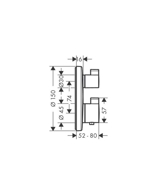 Термостаты HANSGROHE Ecostat S 2 функции, 15758340
