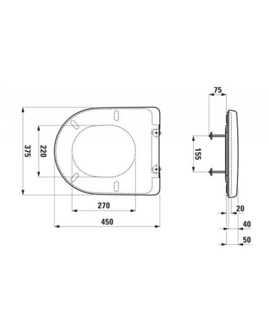 Lid for the toilet JIKA Mio, white with a slow descent, H8939580000001