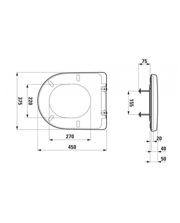 Dangtis unitazui JIKA Mio, baltas su su lėtu nusileidimu, H8939580000001