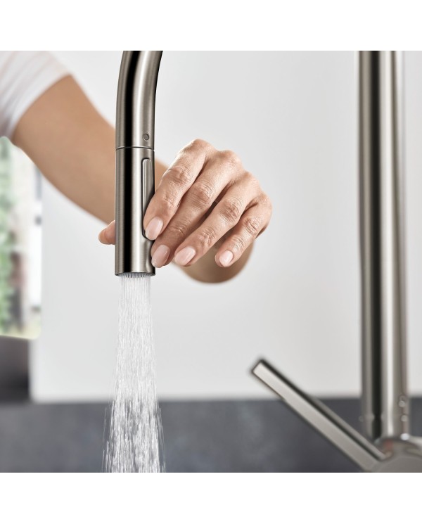 Virtuves (izlietnes) jaucējkrāns ar ievelkamu šļūteni HANSGROHE Talis M54 210 2jet, 72800800