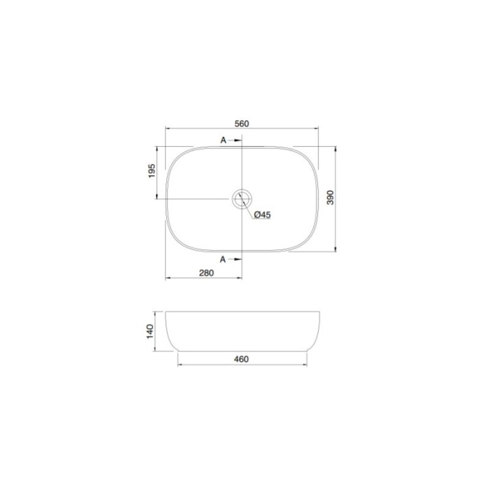 Washbasin-bowl SCARABEO Glam 560 x 390 mm, white