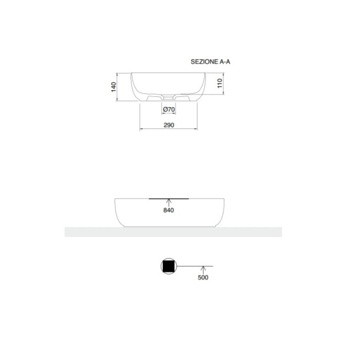 Izlietnes trauks SCARABEO Glam 560 x 390 mm, balts