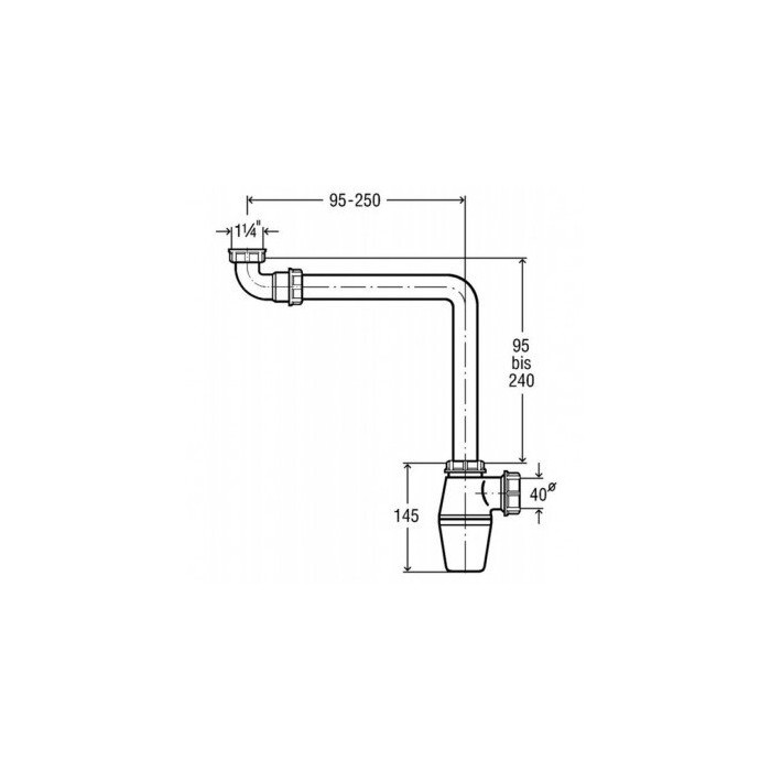 Siphon for washbasin with a precipitator, without valve VIEGA 1 1/4"" x 32 mm, 128913