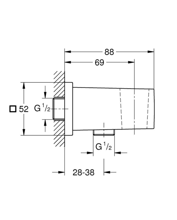 Vanden ischvada apakšsienas dušai GROHE Euphoria Cube, 26370DC0