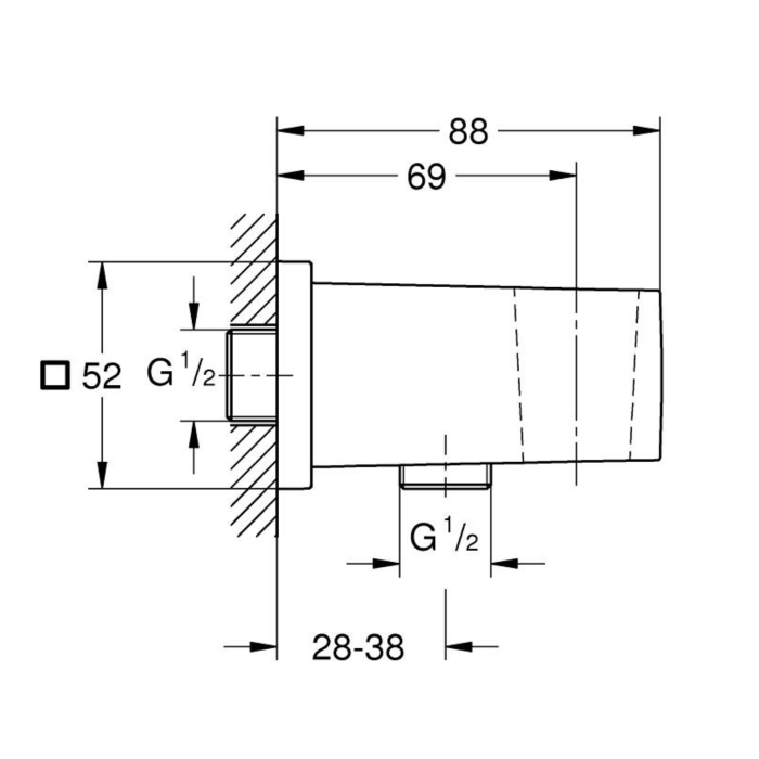 Vanden ischvada potinkiniam dušui GROHE Euphoria Cube, 26370DC0