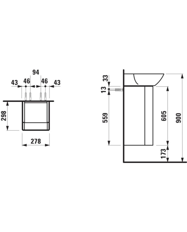 Подвесной шкаф LAUFEN Ino 298 x 278, H4253010301701
