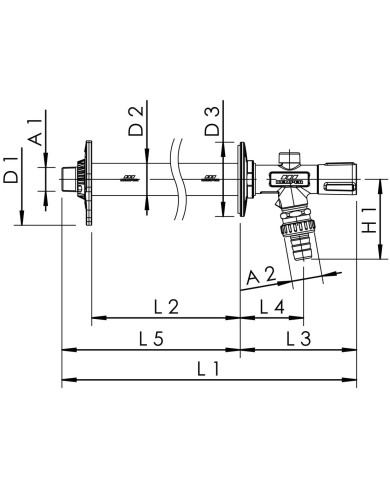 Neužšąlantis lauko čiaupas KEMPER Frosti 150 / 415 mm storio sienoms su digu, 5780301500