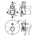 Potinkinė dušo sistema PAFFONI Light (bružinto nikelio), LIG015ST+ZSOF034ST+ZSOF074ST+ZDUP094ST