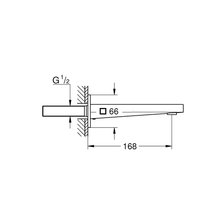 Knābis vannai GROHE Plus 168 mm, 13404003