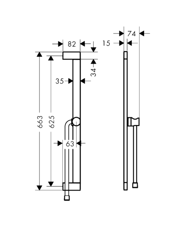 Dušialuse komplektid HANSGROHE Unica S Puro 65, 24402670