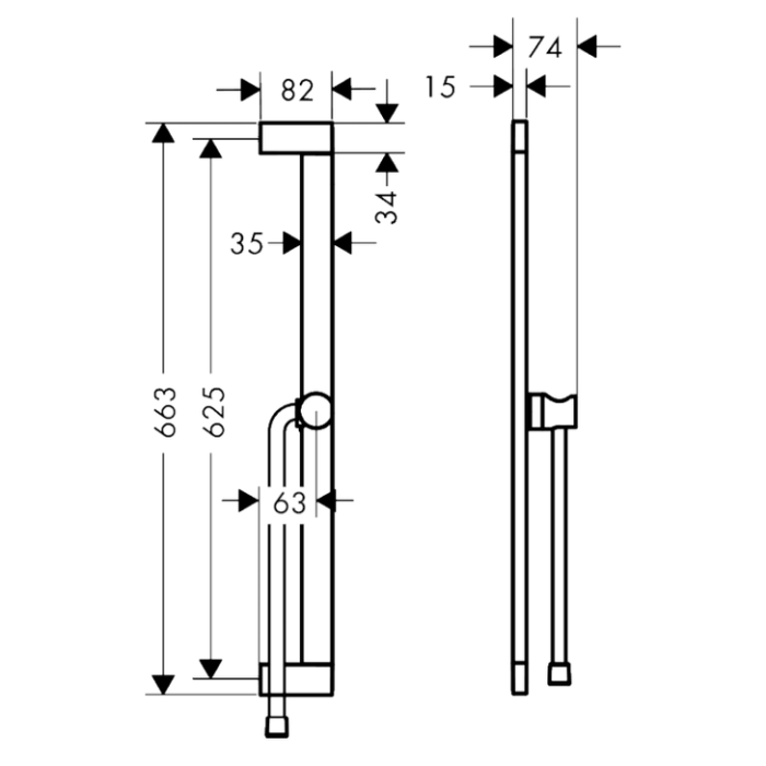 Dušialuse komplektid HANSGROHE Unica S Puro 65, 24402670