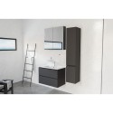 Hanging cabinet with washbasin EU 800 x 460 fingerprint protection, black-matte