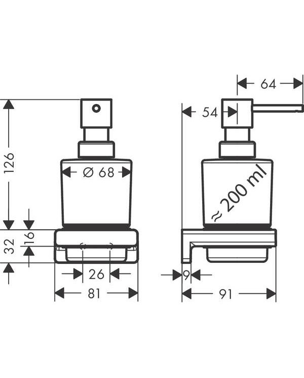 Laikiklis su muilo dozatoriais HANSGROHE AddStoris, 41745990