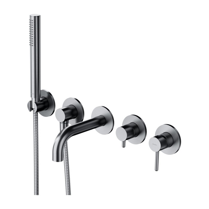 Priekšsienas 5-daļīgs vannas istabas jaucējkrānu komplekts OMNIRES Y, iztekas garums 17.5 cm, Y1237/1SNI