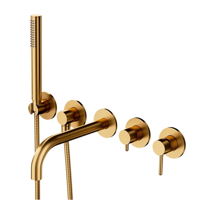 Seina sisse 5-osaline vannitoasegisti komplekt OMNIRES Y, tila pikkus 22-23 cm, Y1237/1GLB