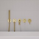 Priekšsienas 5-daļīgs vannas istabas jaucējkrānu komplekts OMNIRES Y, iztekas garums 22-23 cm, Y1237/1GLB