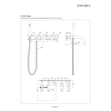 Seina sisse 5-osaline vannitoasegisti komplekt OMNIRES Y, tila pikkus 22-23 cm, Y1237/1GLB