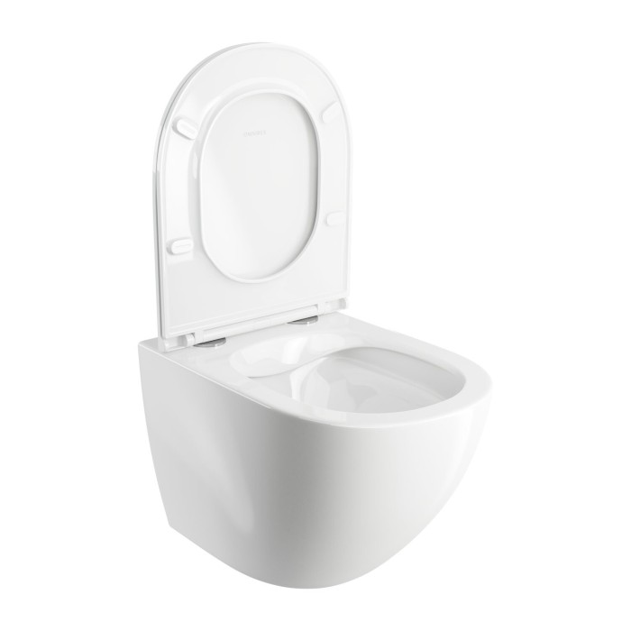 Piekaramā tualete OMNIRES Ottawa Compact Rimless ar mīksto aizvēršanas vāku, OTTAWAMWBP