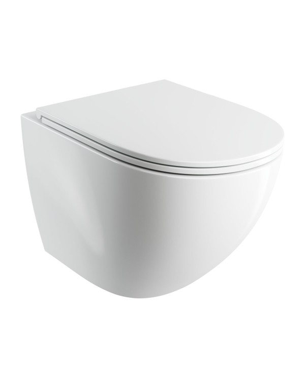 Rippuv WC OMNIRES Ottawa Comfort Rimless pehmekattega, OTTAWACMWBP