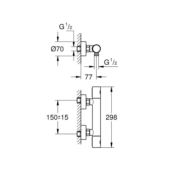 Termostaatsegisti dušš GROHE Grohtherm 800 Cosmopolitan, 34765000
