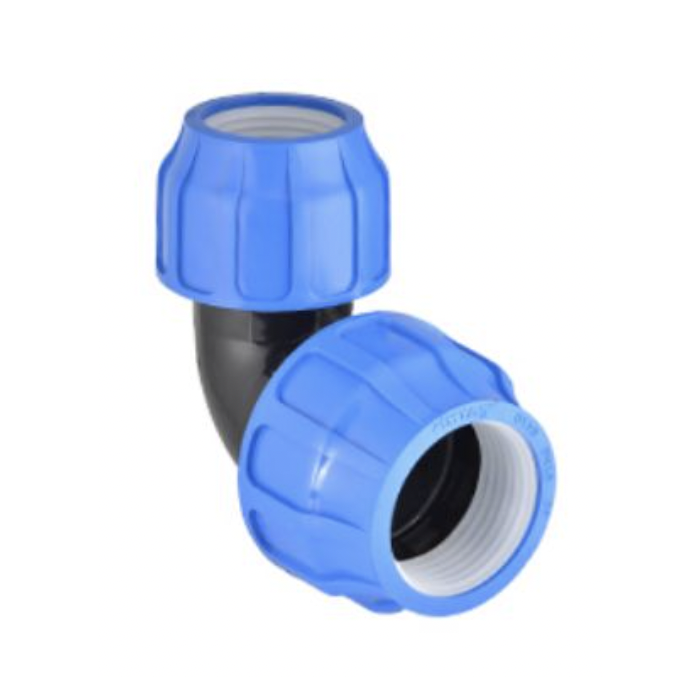 Plastmasas pievilkšanas elkonis PE caurulei PIMTAS 90 x 90°, EX70001407