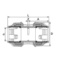 Plastist pingutatav pistik PE-torude jaoks PIMTAS 90 x 90, EX70001207