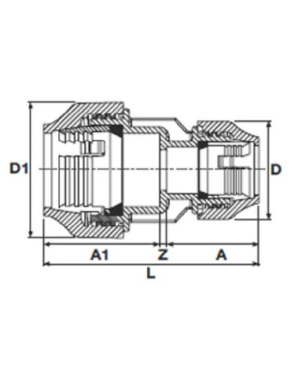 Plastikinė užveržiama redukuota jungtis PE vamzdžiui PIMTAS 50 x 32, EX70001607