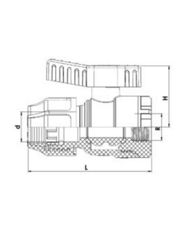 Plastic tightenable valve for PE pipe PIMTAS 50 x 2" middle, EX234400504