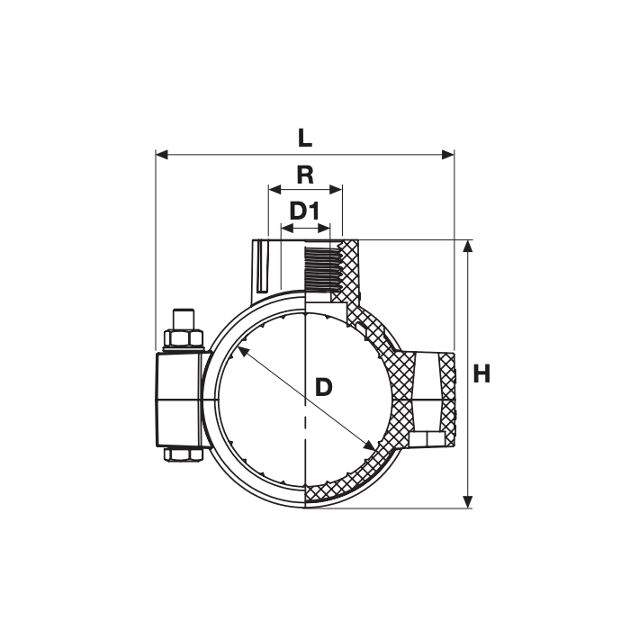 Plastikust pingutatav nihik PE-toru jaoks PIMTAS keskel 110 x 1 "EX57700110322