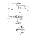 Смеситель для умывальника GROHE Eurosmart Cosmopolitan XL 201 мм, 23921000