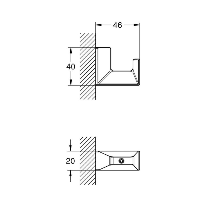 Kabliukas rankšluosčiui GROHE Selection Cube, 40782000