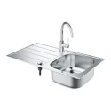 Nerūsējošā tērauda izlietne ar Bau jaucējkrānu GROHE K200, 31562SD1