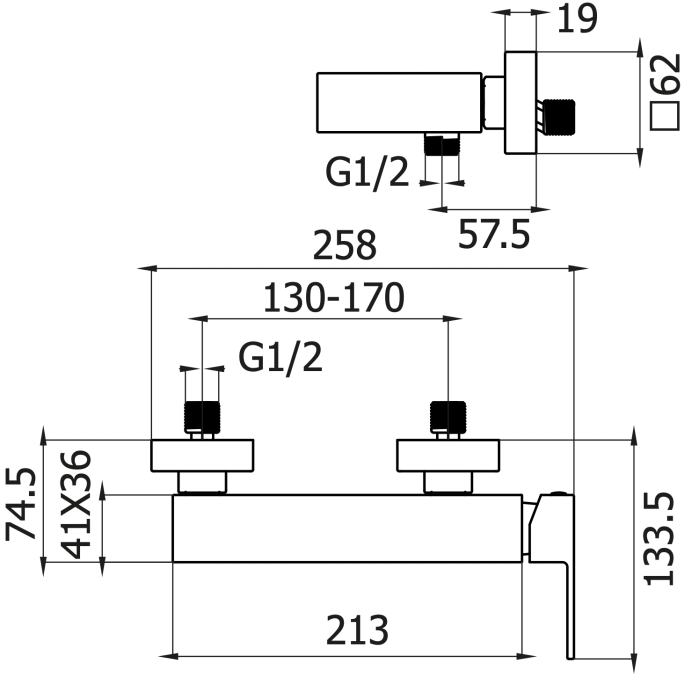 Смеситель для душа MARINER Quadra, QUA0010-OB
