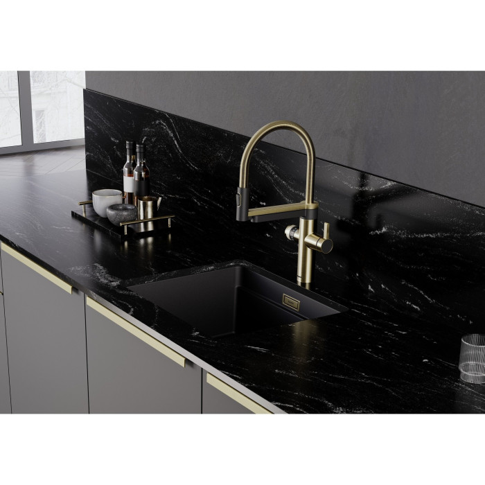 Overflow set BLANCO InFino, Satin gold, 207423