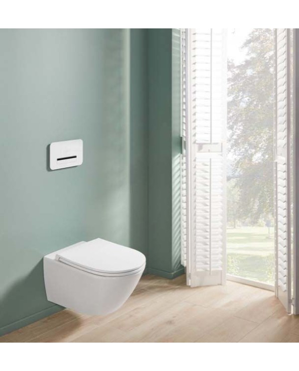 Настенный унитаз VILLEROY & BOCH Universo Twist смывом с медленно закрывающейся крышкой и керамической крышкой плюс