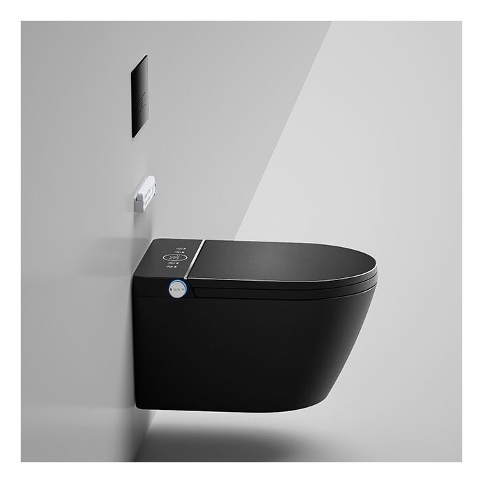 Suspended toilet with bidet function TECE (10 in 1) SET1 Rimless with seat and lid in a set with a pre-wall frame and button