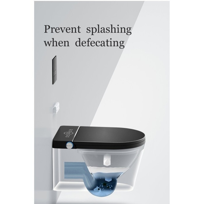 Suspended toilet with bidet function TECE (10 in 1) SET1 Rimless with seat and lid in a set with a pre-wall frame and button